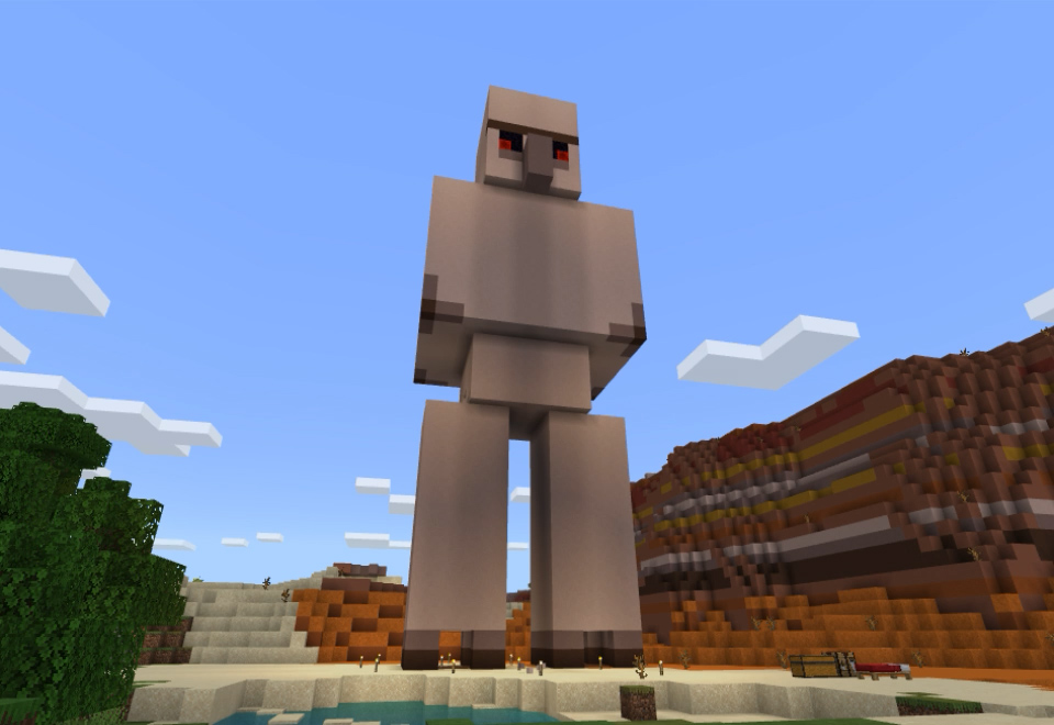 かえでのマイクラ2 Part8 巨大建築 村の守り神ゴーレム像 かえでのzine