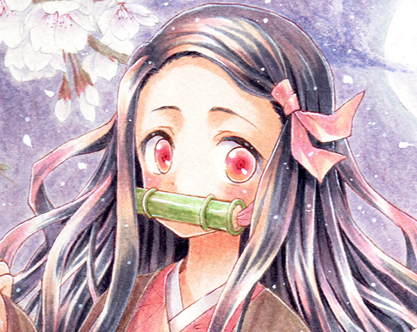 コピック手描きイラスト 鬼滅の刃 竈門禰豆子 かえでのzine