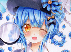 コピック手描きイラスト 橘シェリー 黒部ナノカ 魔法少女ノ魔女裁判 まのさば 色紙